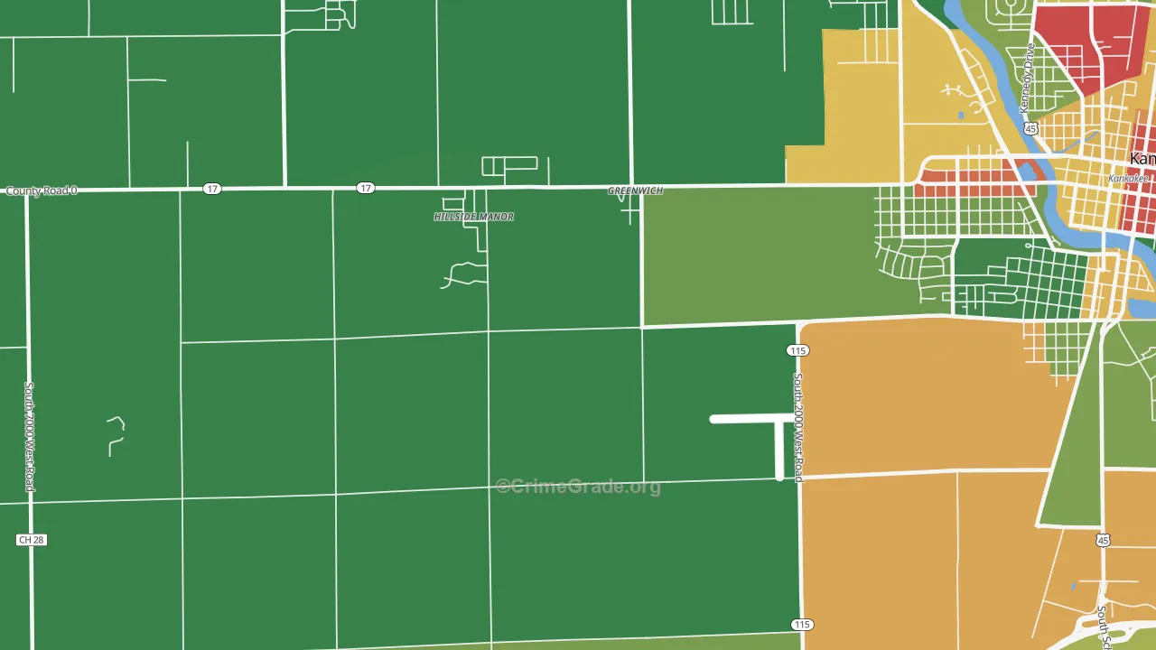 Greenwich, IL Map of Drug-Related Crime Rates