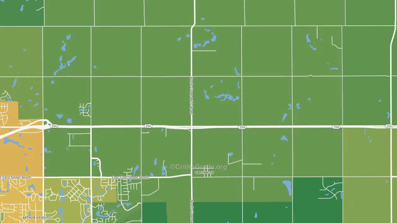 Greenwich, KS Map of Drug-Related Crime Rates