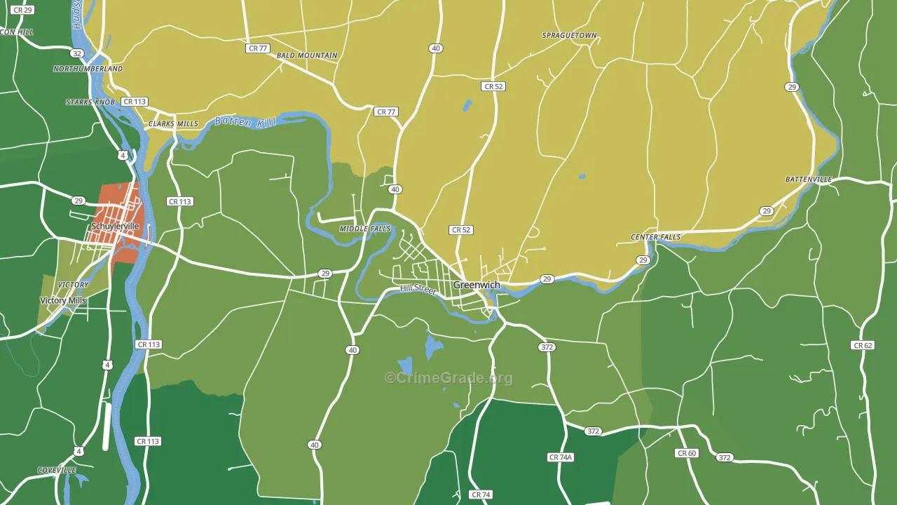 Greenwich, NY Map of Drug-Related Crime Rates