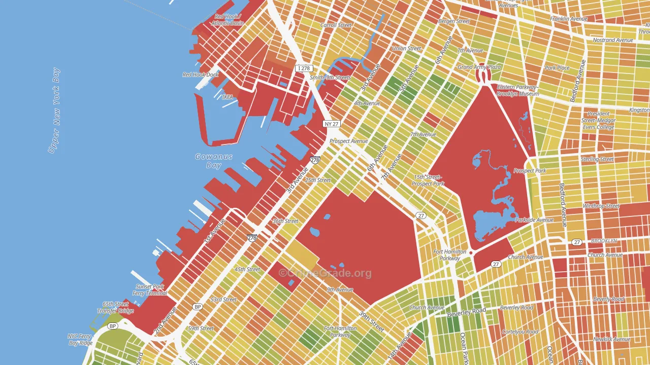 Greenwood, Brooklyn, NY Map of Drug-Related Crime Rates