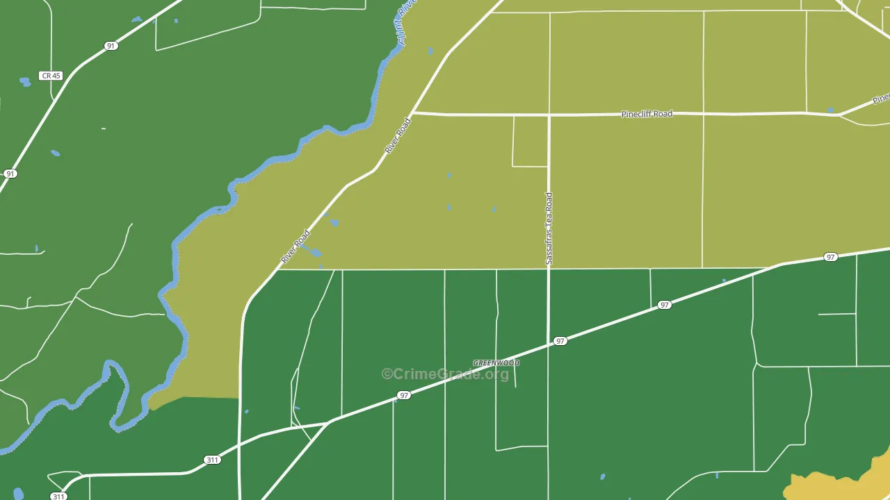 Greenwood, GA Map of Drug-Related Crime Rates