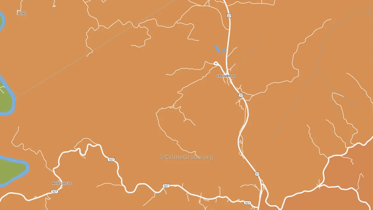 Greenwood, KY Map of Drug-Related Crime Rates