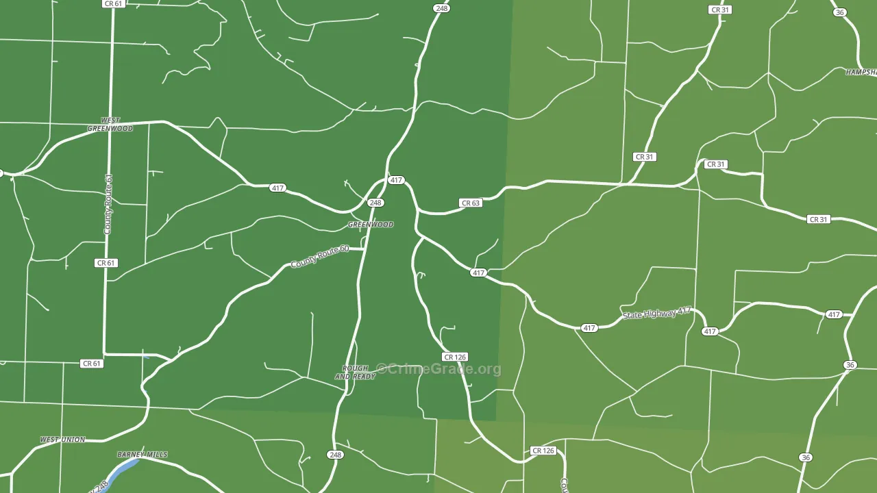 Greenwood, NY Map of Drug-Related Crime Rates