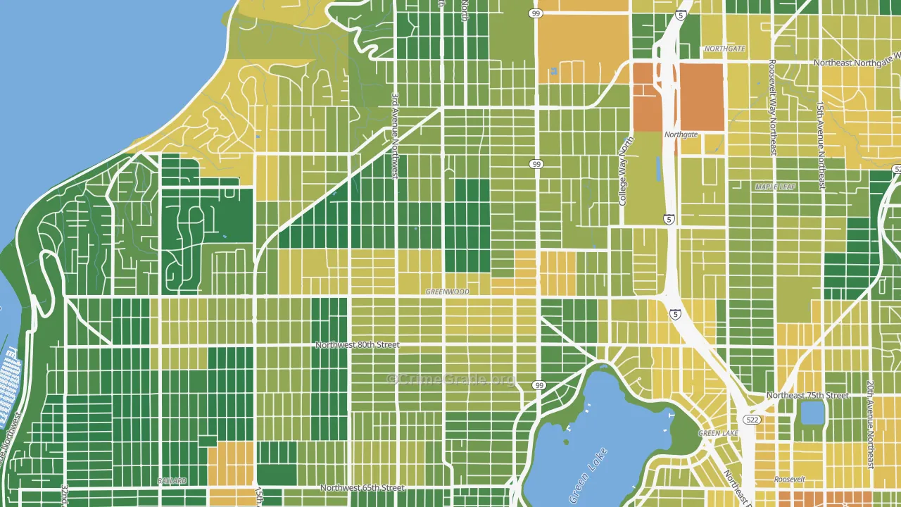 Greenwood, Seattle, WA Map of Drug-Related Crime Rates