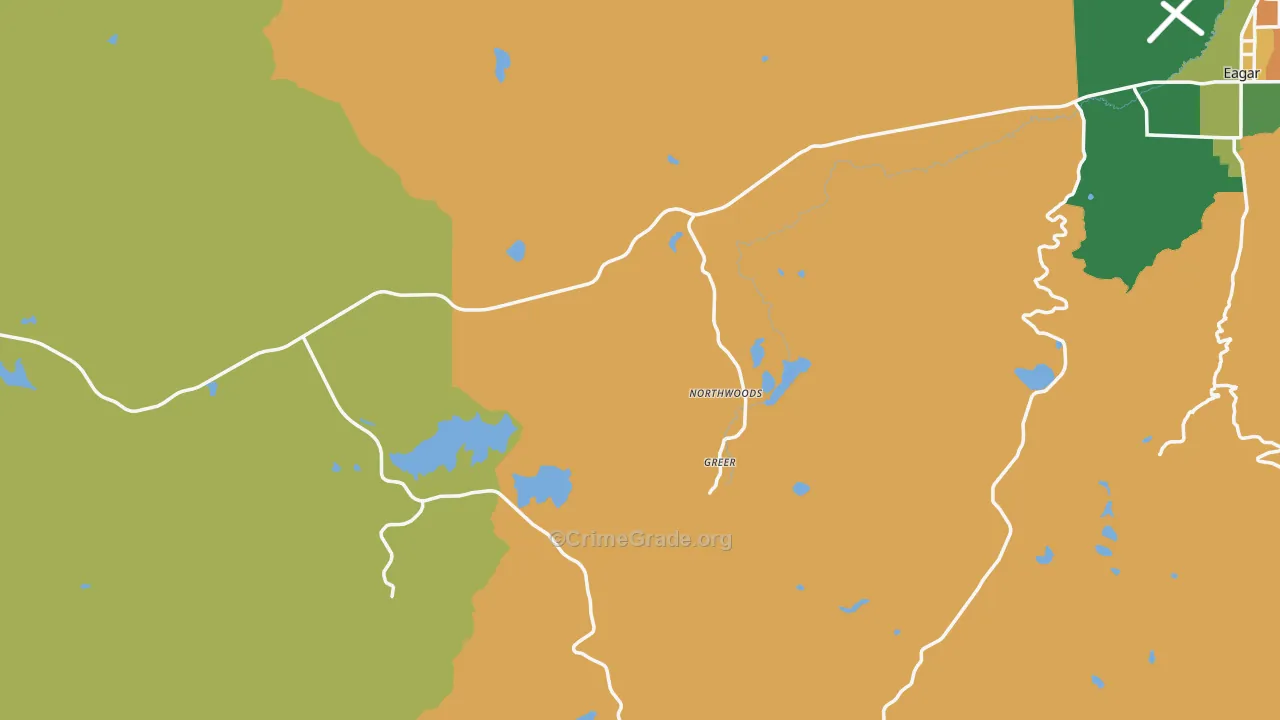 Greer, AZ Map of Drug-Related Crime Rates