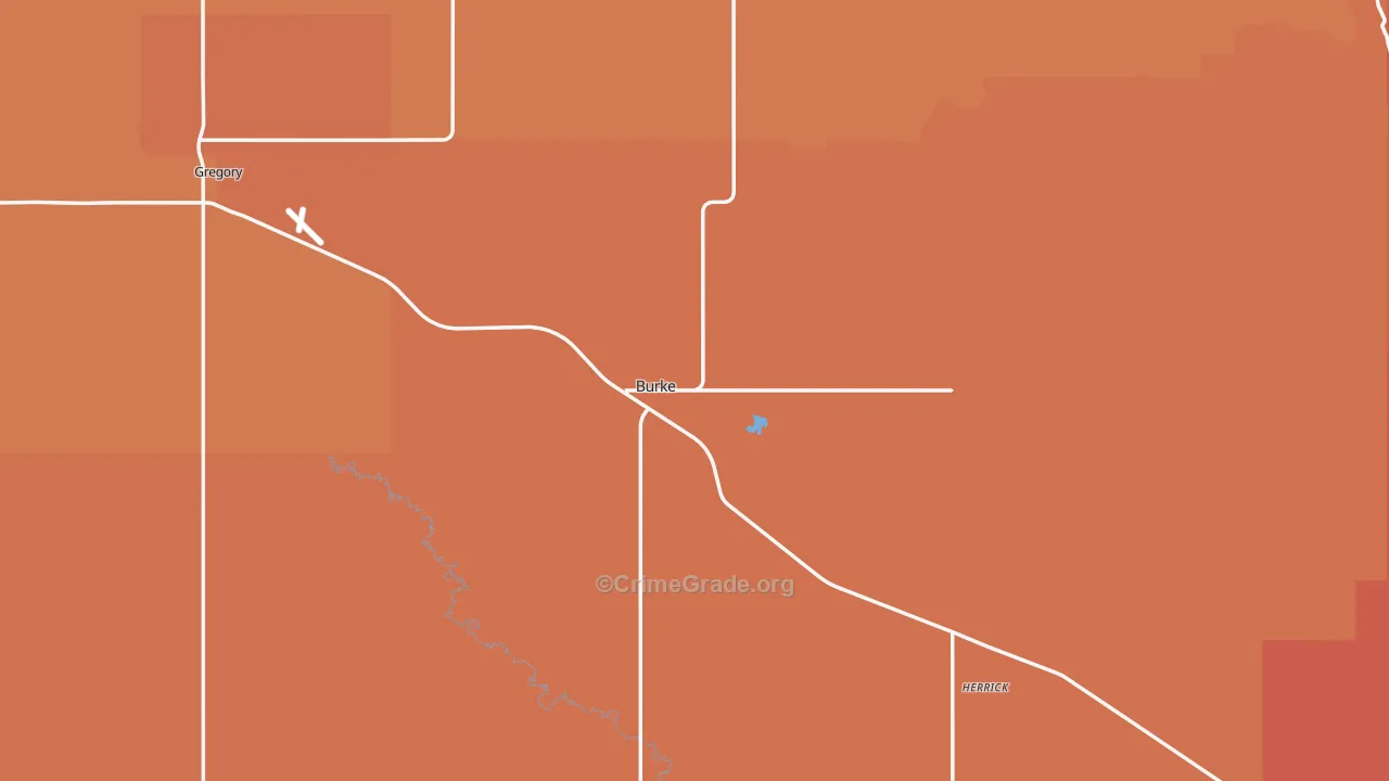 Gregory County, SD Map of Drug-Related Crime Rates