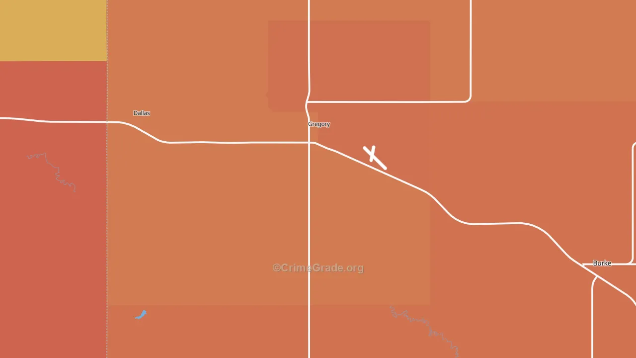 Gregory, SD Map of Drug-Related Crime Rates