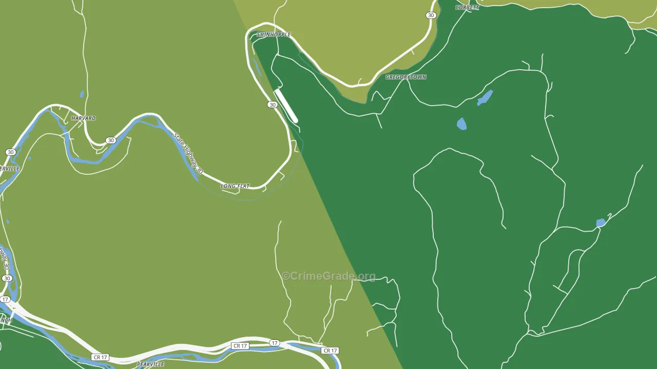 Gregorytown, NY Map of Drug-Related Crime Rates