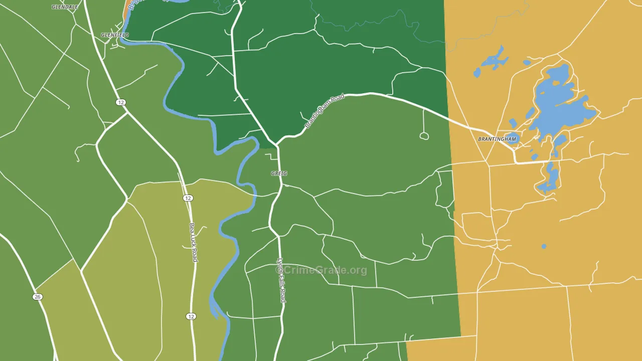 Greig, NY Map of Drug-Related Crime Rates