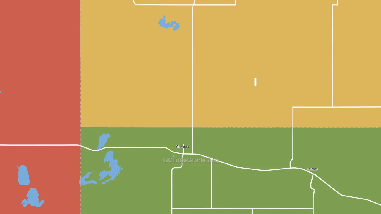 Grenora, ND Map of Drug-Related Crime Rates