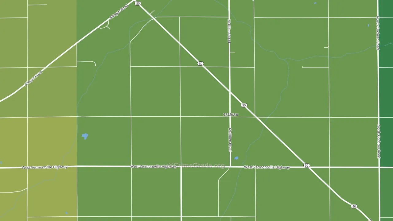 Gresham, MI Map of Drug-Related Crime Rates