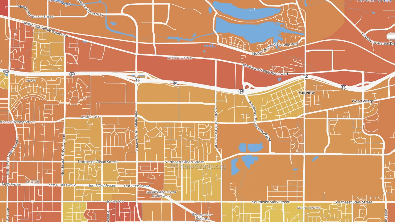 Gresham-North Gresham, Gresham, OR Map of Drug-Related Crime Rates