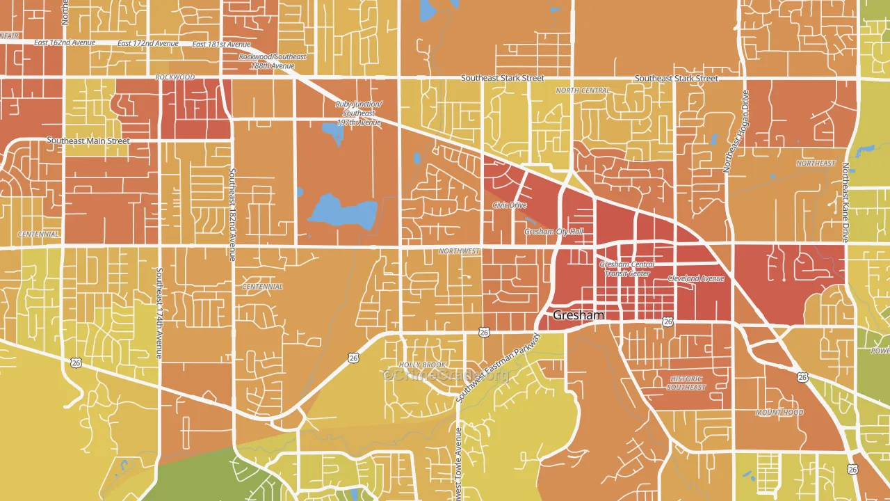 Gresham-Northwest, Gresham, OR Map of Drug-Related Crime Rates