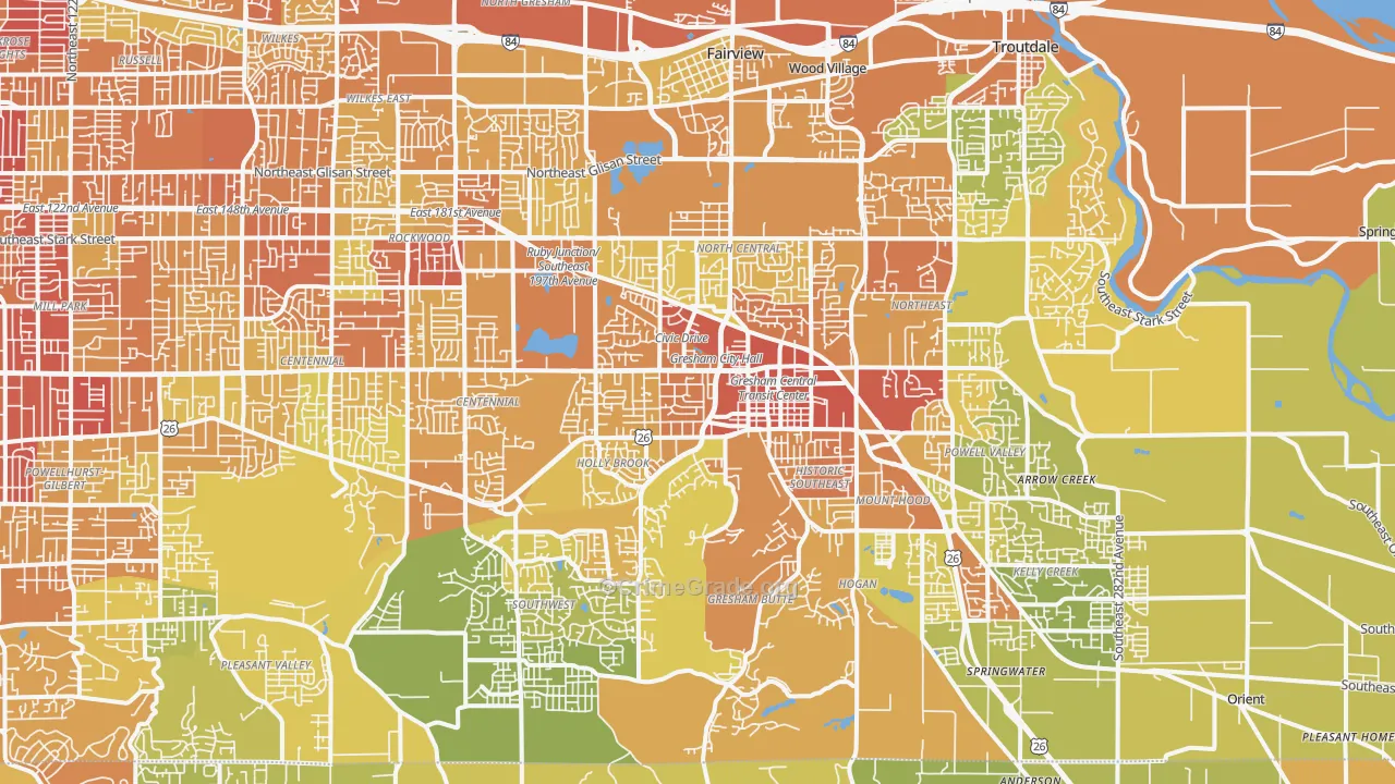 Gresham, OR Map of Drug-Related Crime Rates