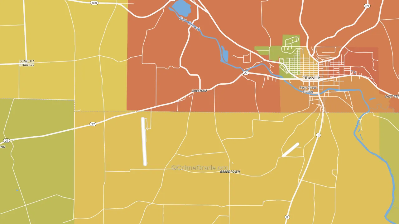 Gresham, PA Map of Drug-Related Crime Rates