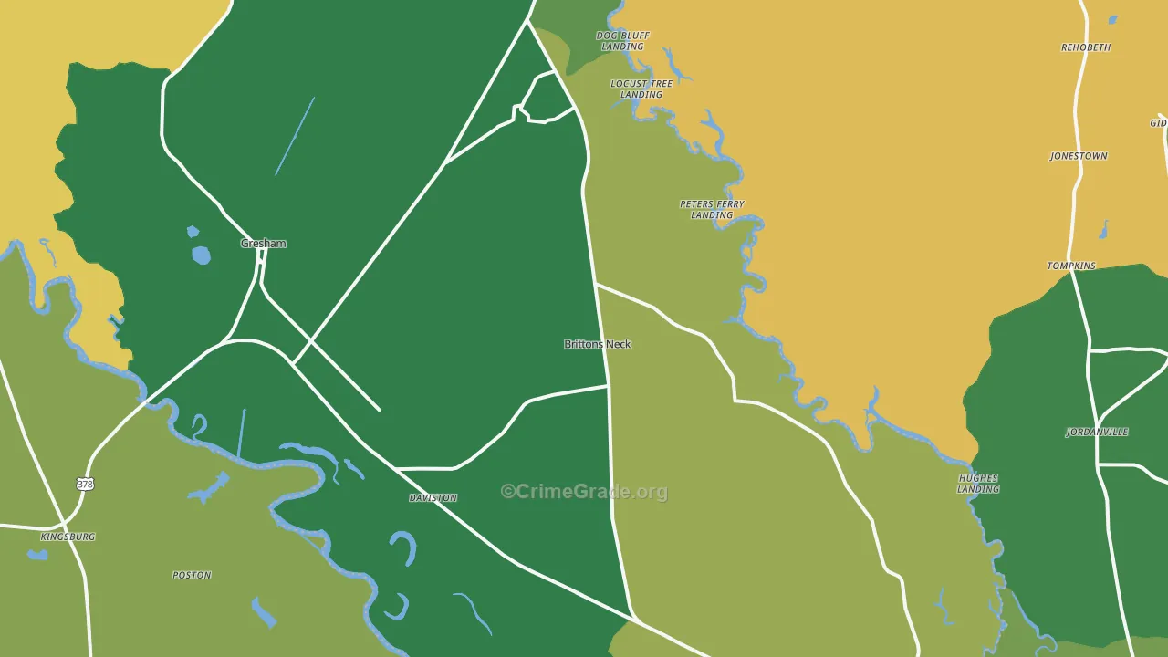 Gresham, SC Map of Drug-Related Crime Rates