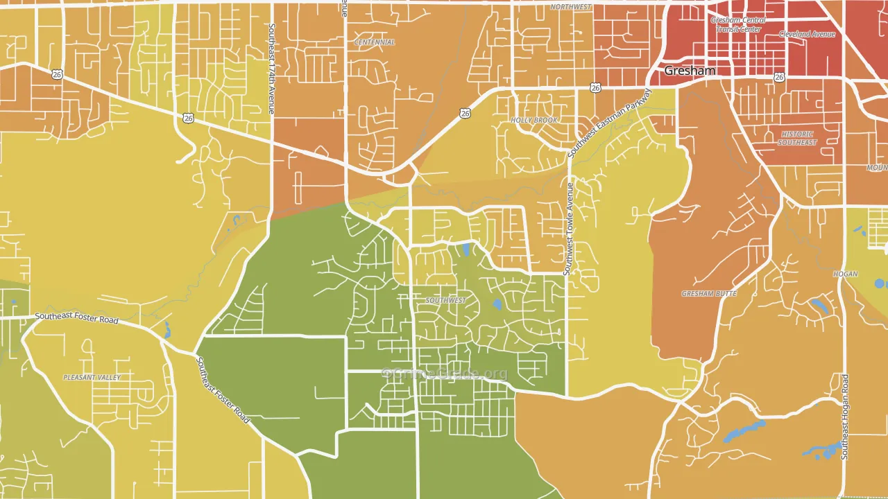 Gresham-Southwest, Gresham, OR Map of Drug-Related Crime Rates