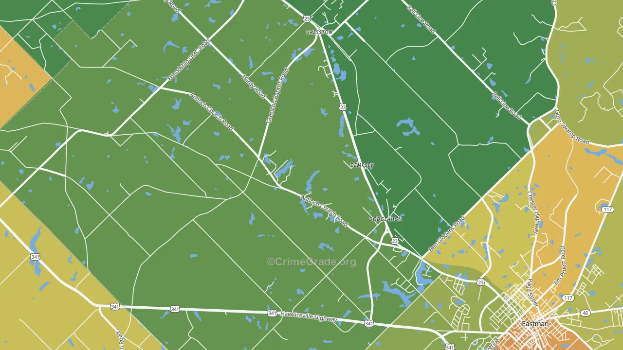 Gresston, GA Map of Drug-Related Crime Rates