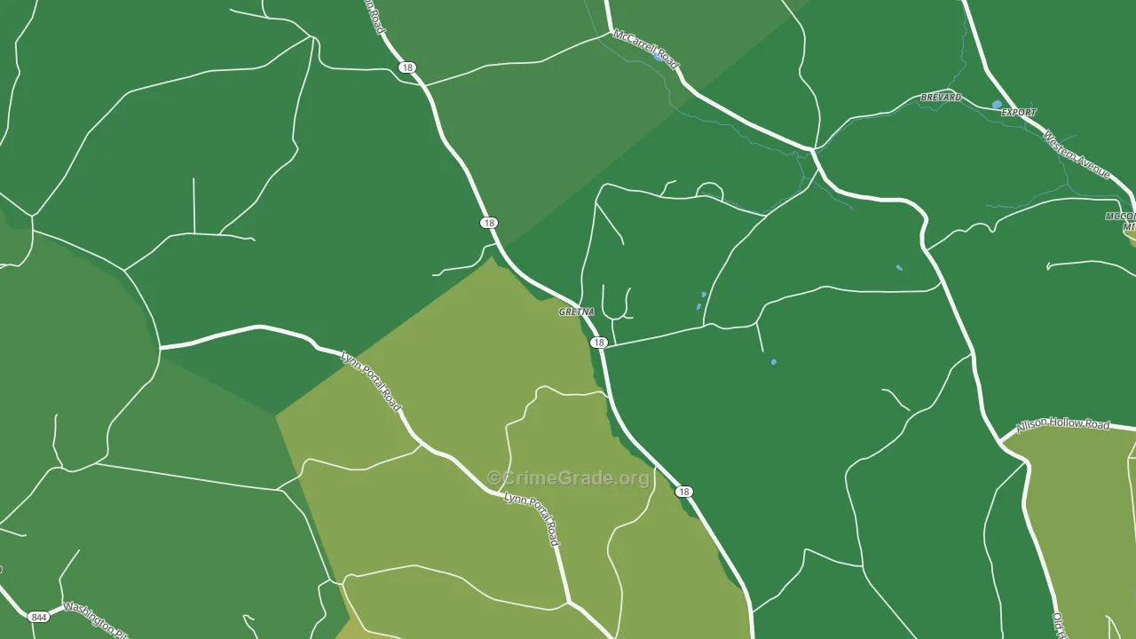 Gretna, PA Map of Drug-Related Crime Rates