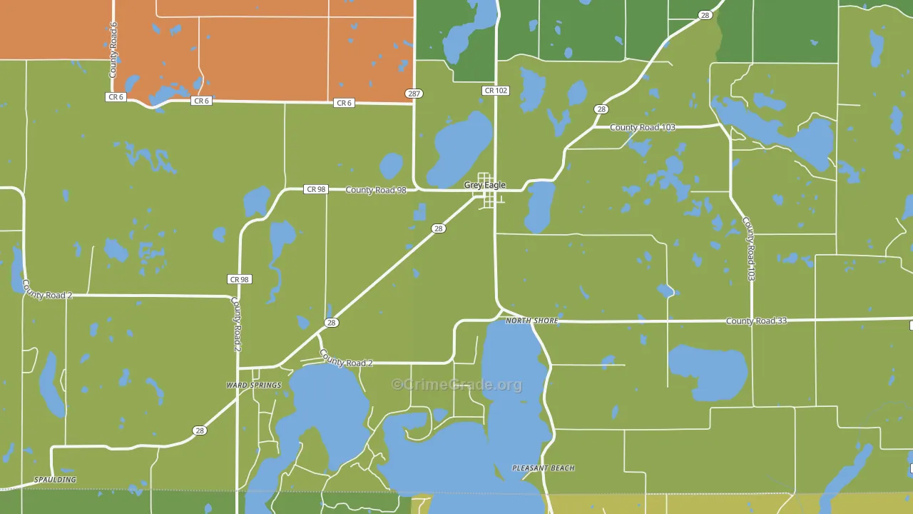 Grey Eagle, MN Map of Drug-Related Crime Rates