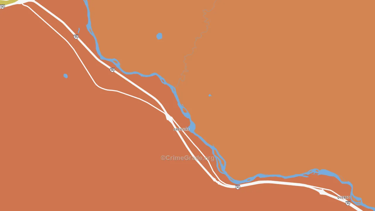 Greycliff, MT Map of Drug-Related Crime Rates