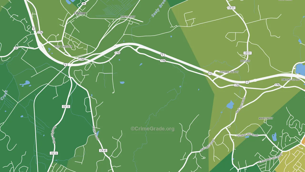 Greycourt, NY Map of Drug-Related Crime Rates