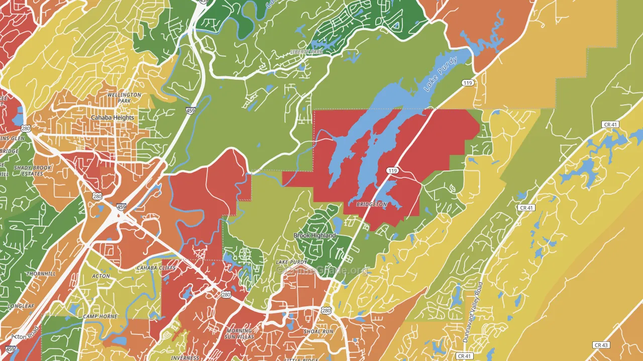 Greystone, Birmingham, AL Map of Drug-Related Crime Rates