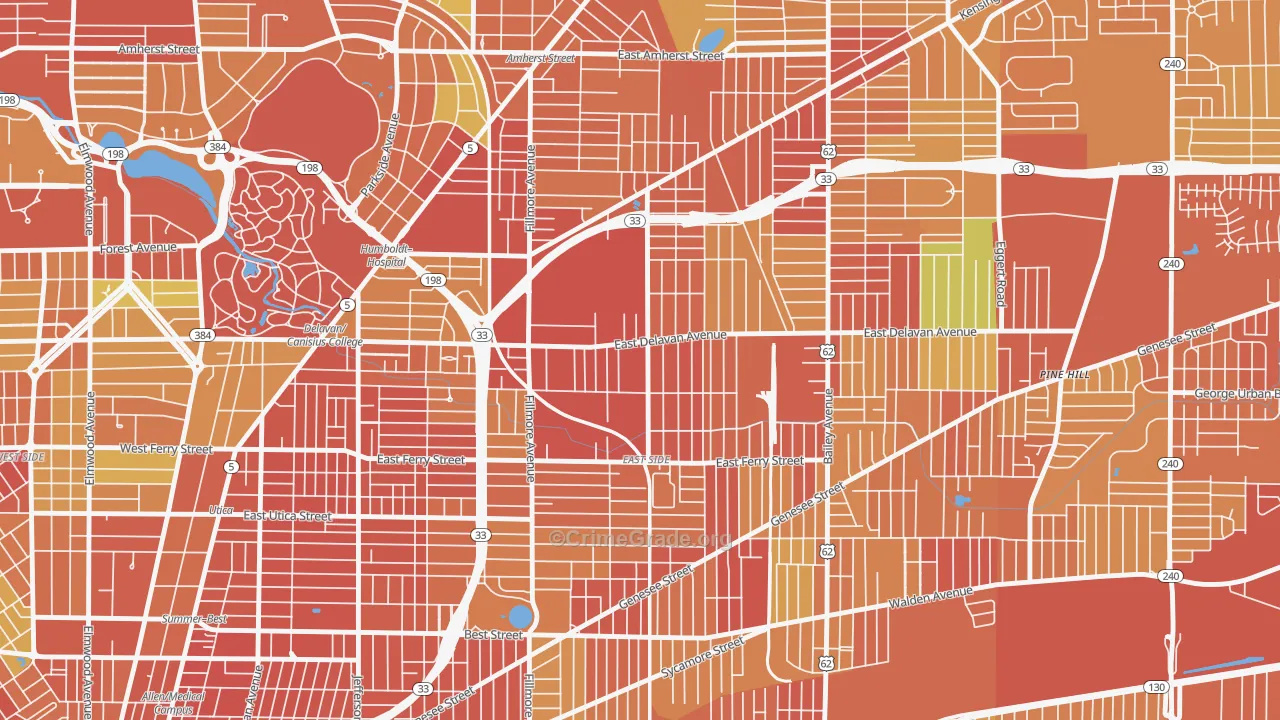Grider, Buffalo, NY Map of Drug-Related Crime Rates