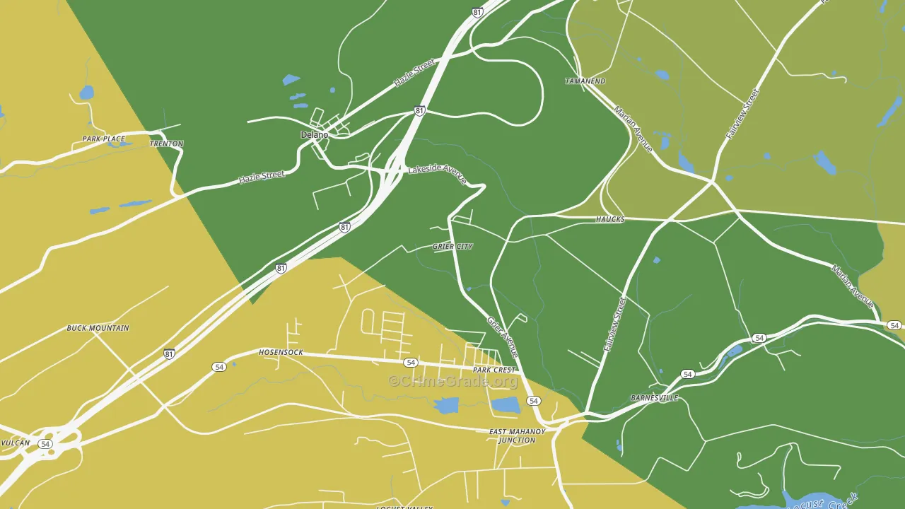 Grier City, PA Map of Drug-Related Crime Rates
