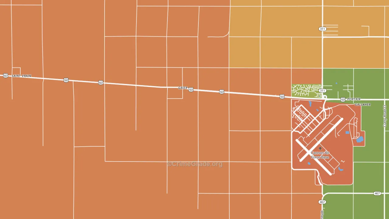 Grier, NM Map of Drug-Related Crime Rates