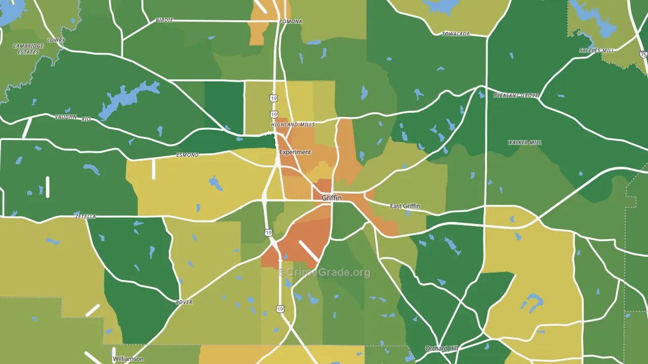 Griffin, GA Map of Drug-Related Crime Rates
