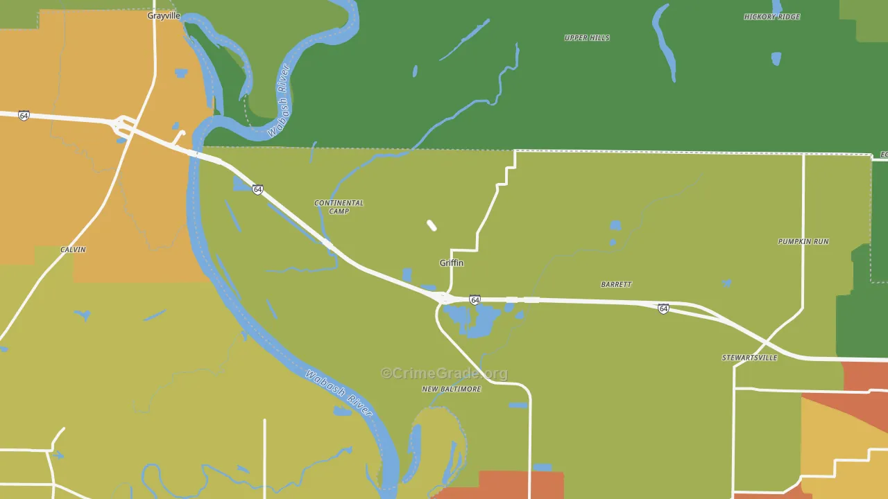 Griffin, IN Map of Drug-Related Crime Rates