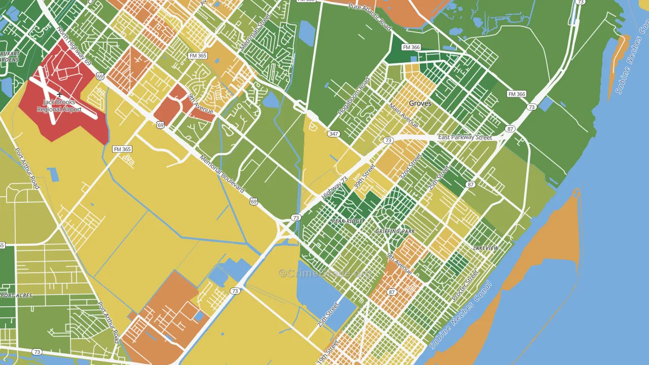 Griffing Park, TX Map of Drug-Related Crime Rates