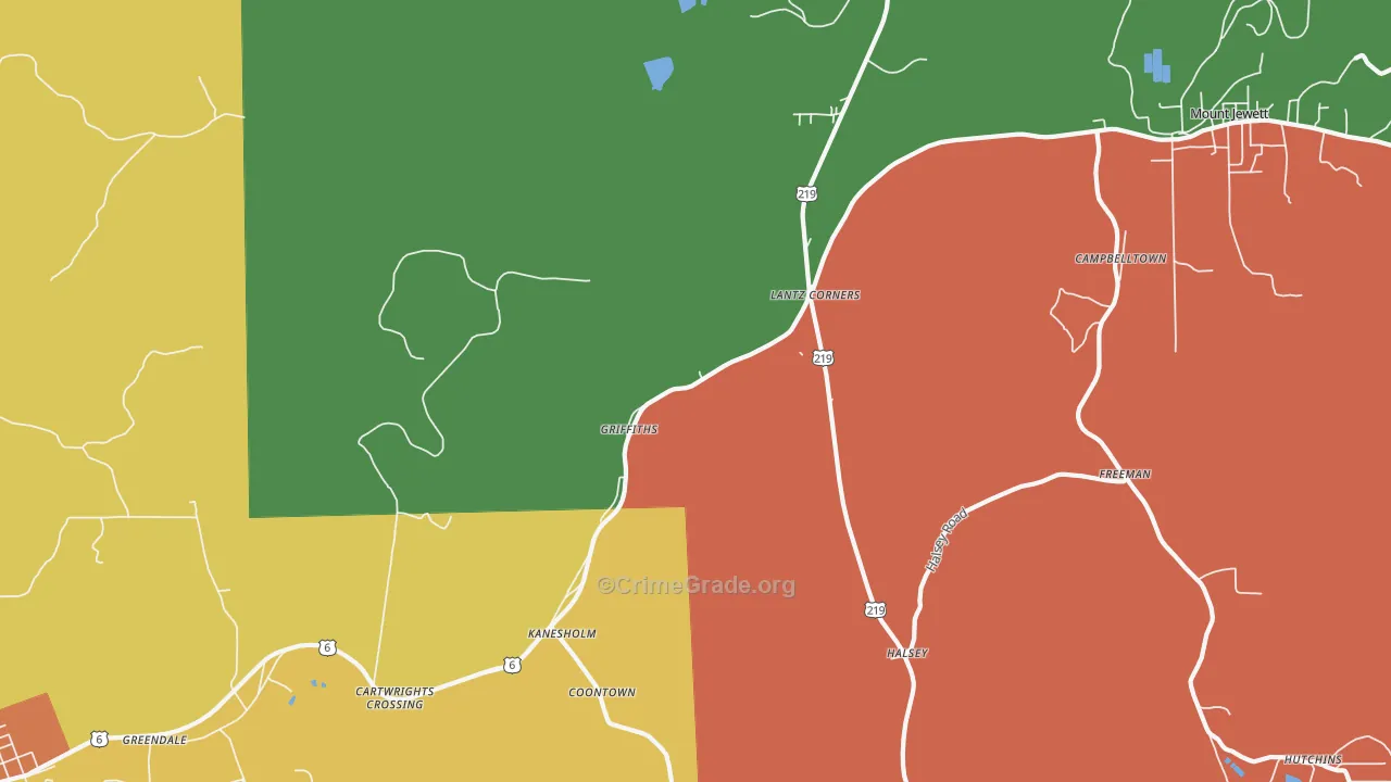 Griffiths, PA Map of Drug-Related Crime Rates