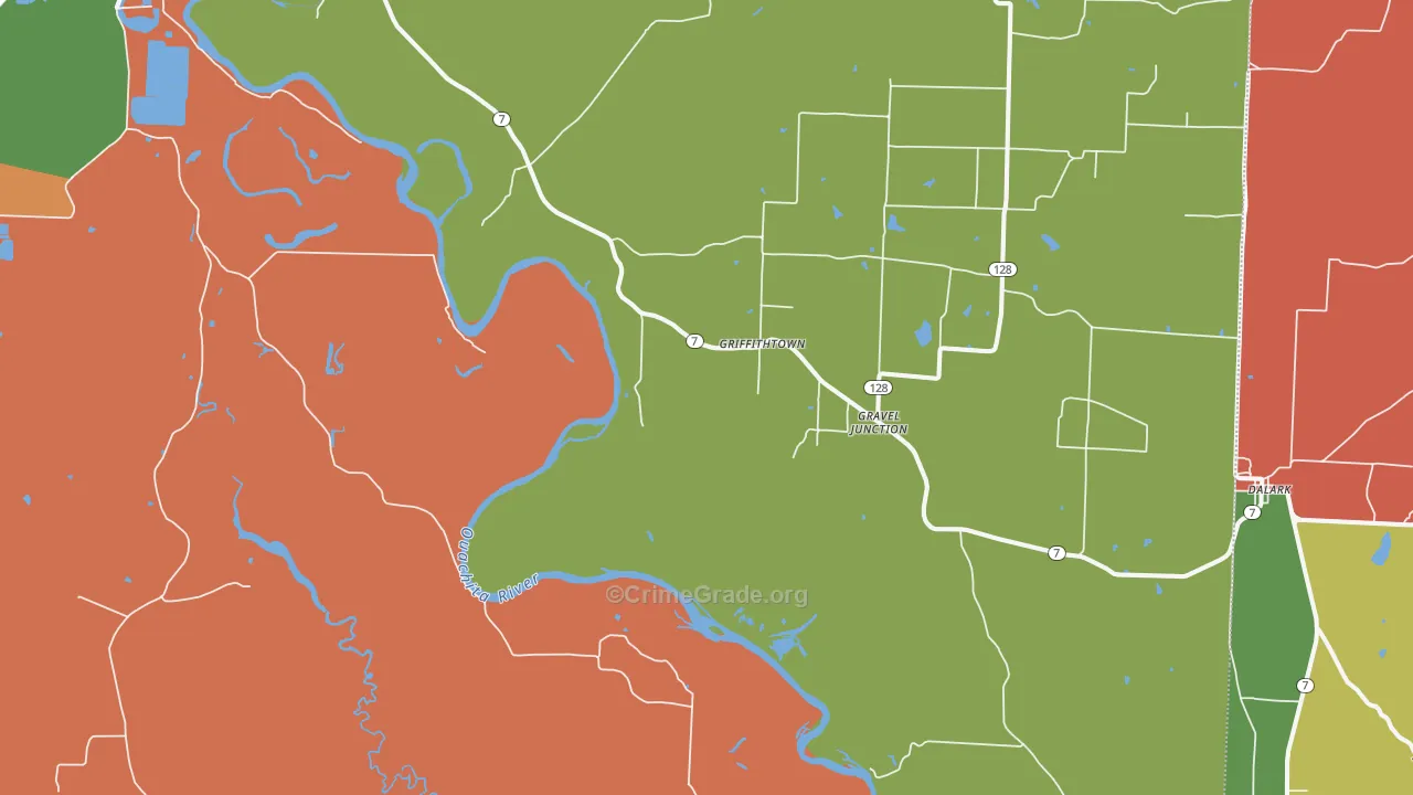 Griffithtown, AR Map of Drug-Related Crime Rates