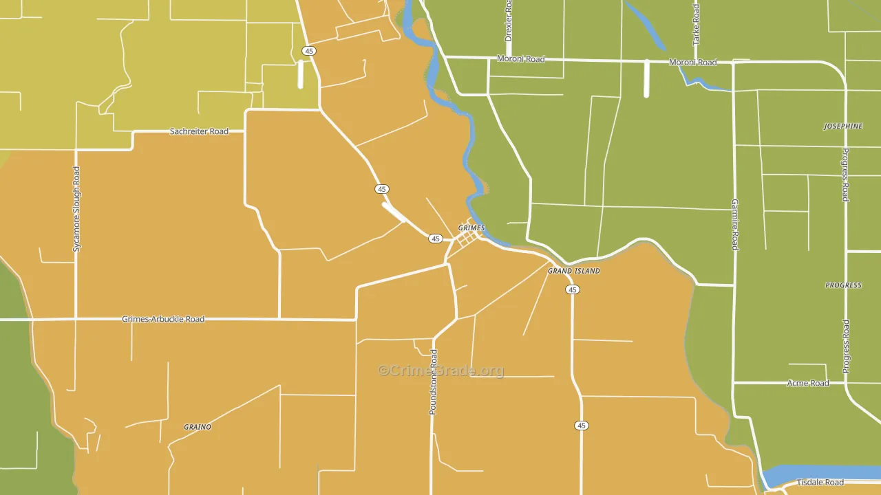 Grimes, CA Map of Drug-Related Crime Rates