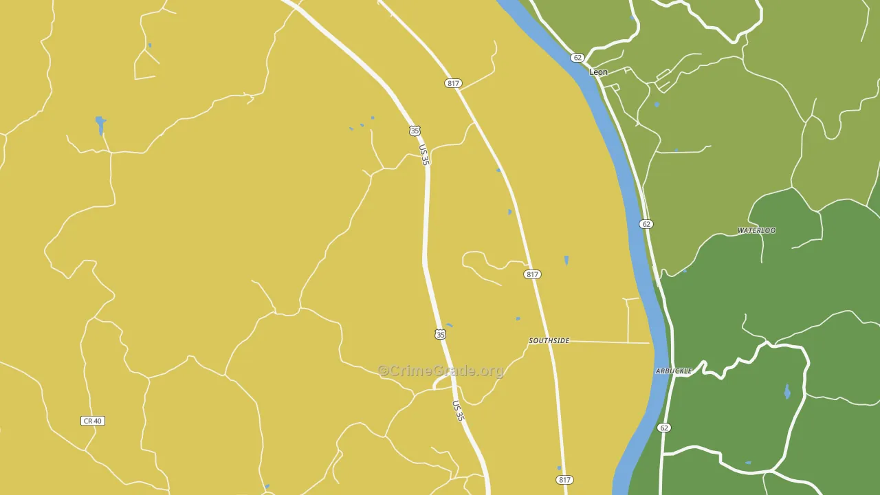 Grimms Landing, WV Map of Drug-Related Crime Rates
