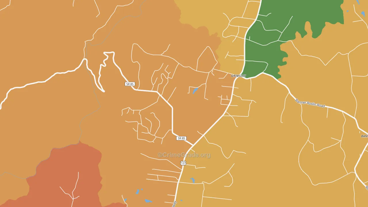 Grimsley, TN Map of Drug-Related Crime Rates