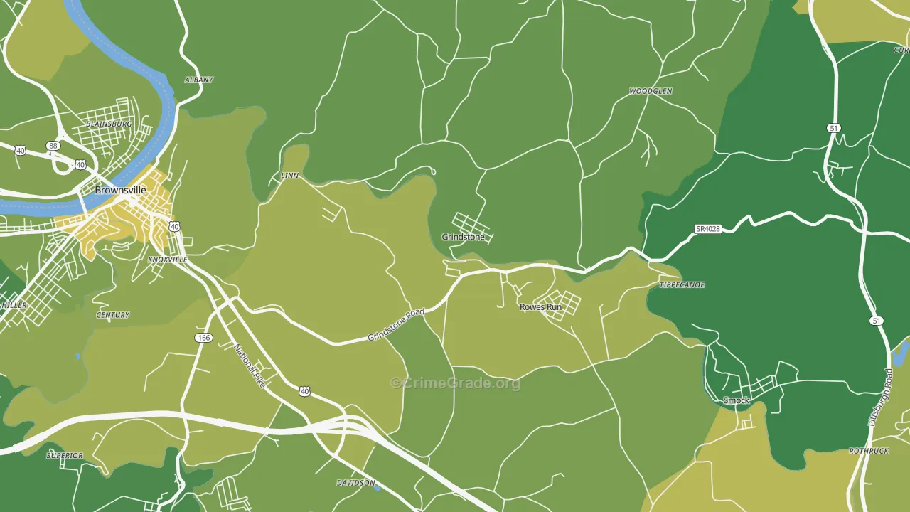 Grindstone, PA Map of Drug-Related Crime Rates