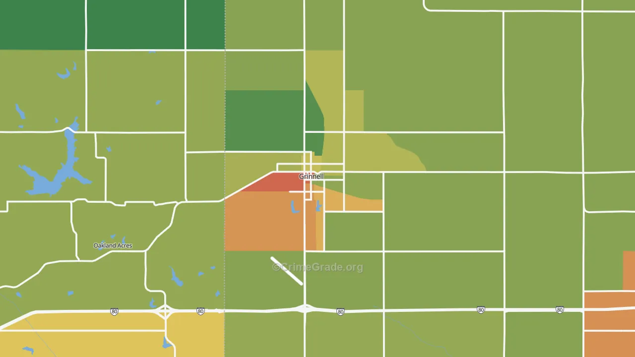 Grinnell, IA Map of Drug-Related Crime Rates