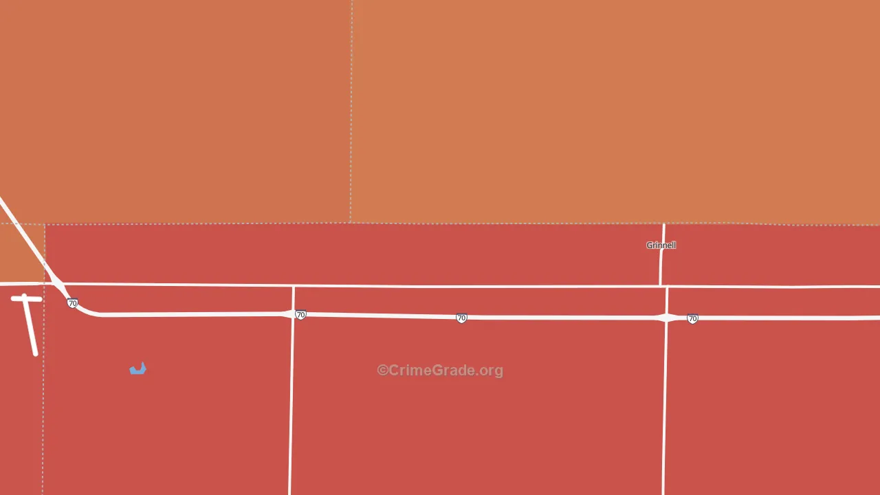 Grinnell, KS Map of Drug-Related Crime Rates