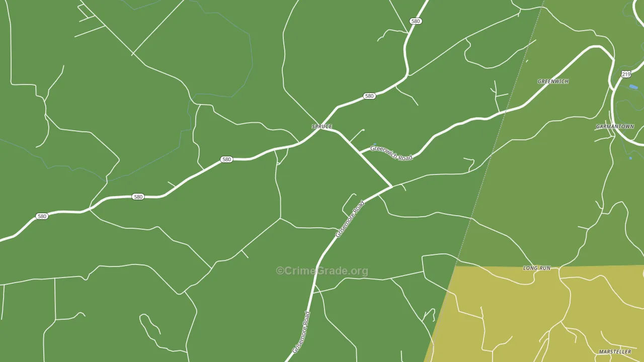 Grisemore, PA Map of Drug-Related Crime Rates