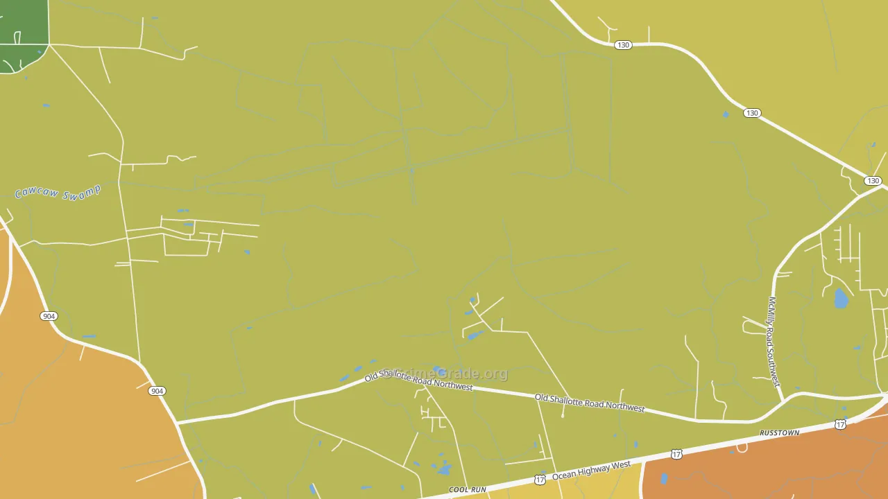 Grissettown, NC Map of Drug-Related Crime Rates