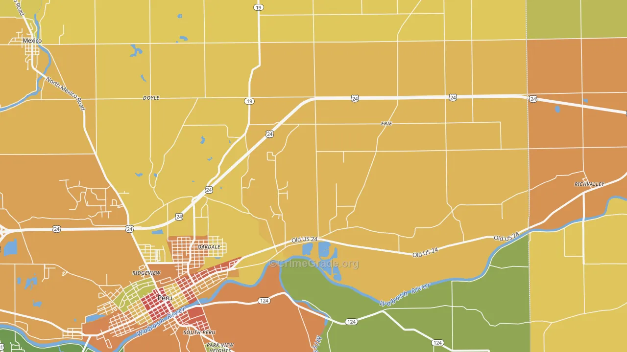 Grissom Arb, IN Map of Drug-Related Crime Rates
