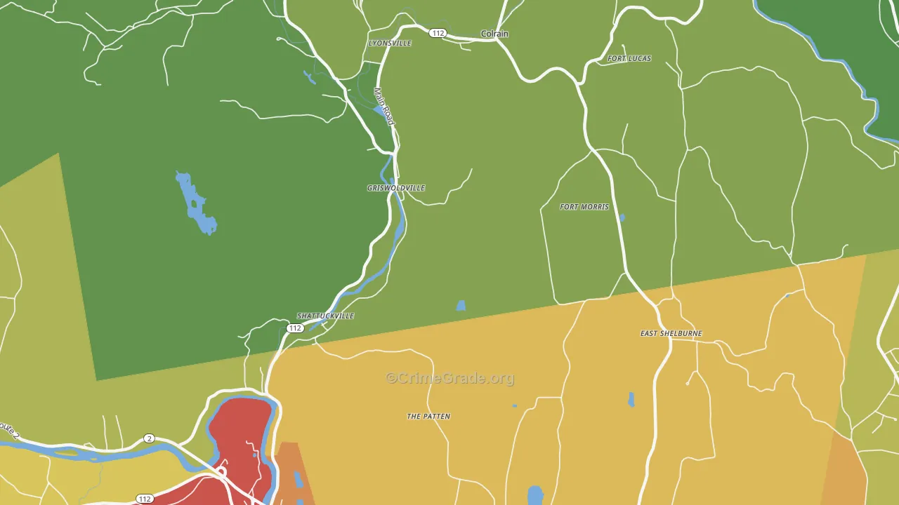Griswoldville, MA Map of Drug-Related Crime Rates