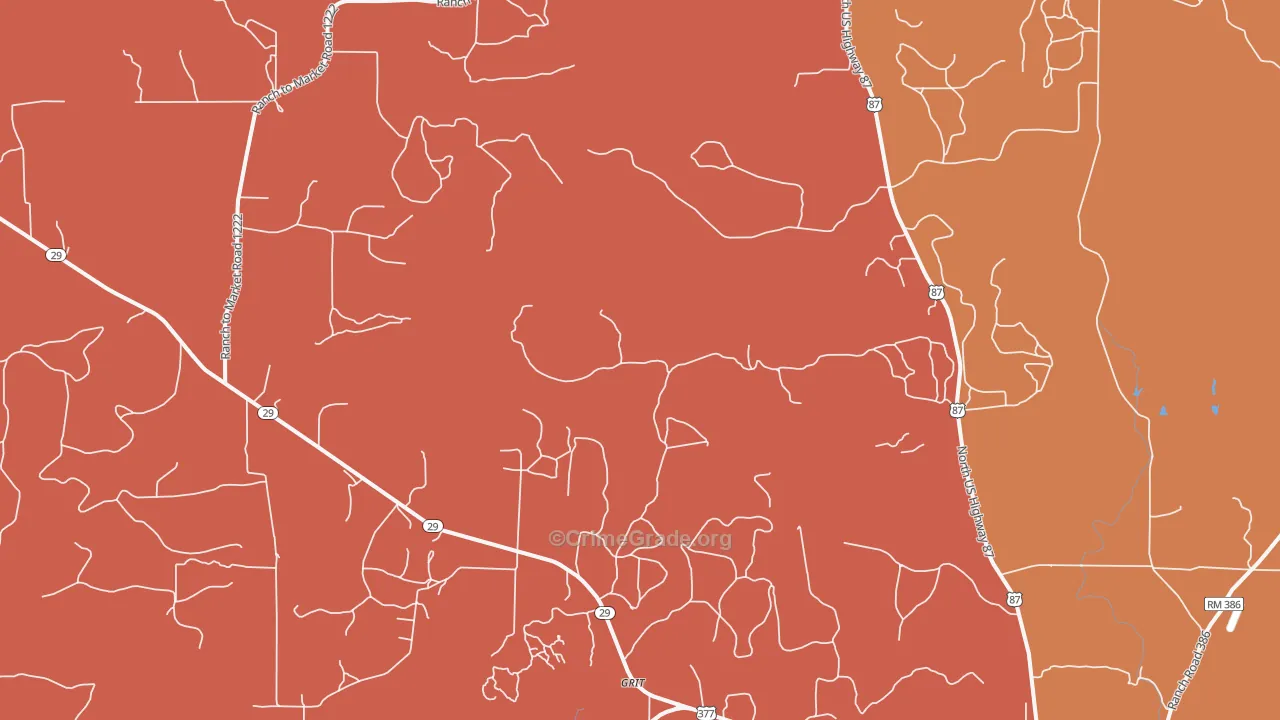Grit, TX Map of Drug-Related Crime Rates