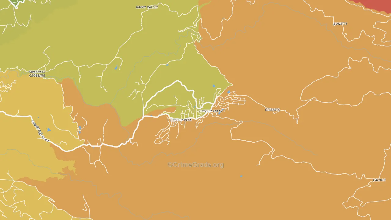 Grizzly Flats, CA Map of Drug-Related Crime Rates