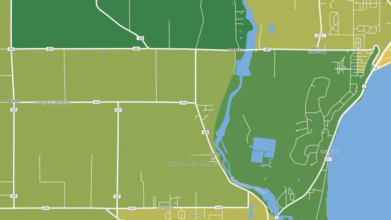 Groos, MI Map of Drug-Related Crime Rates