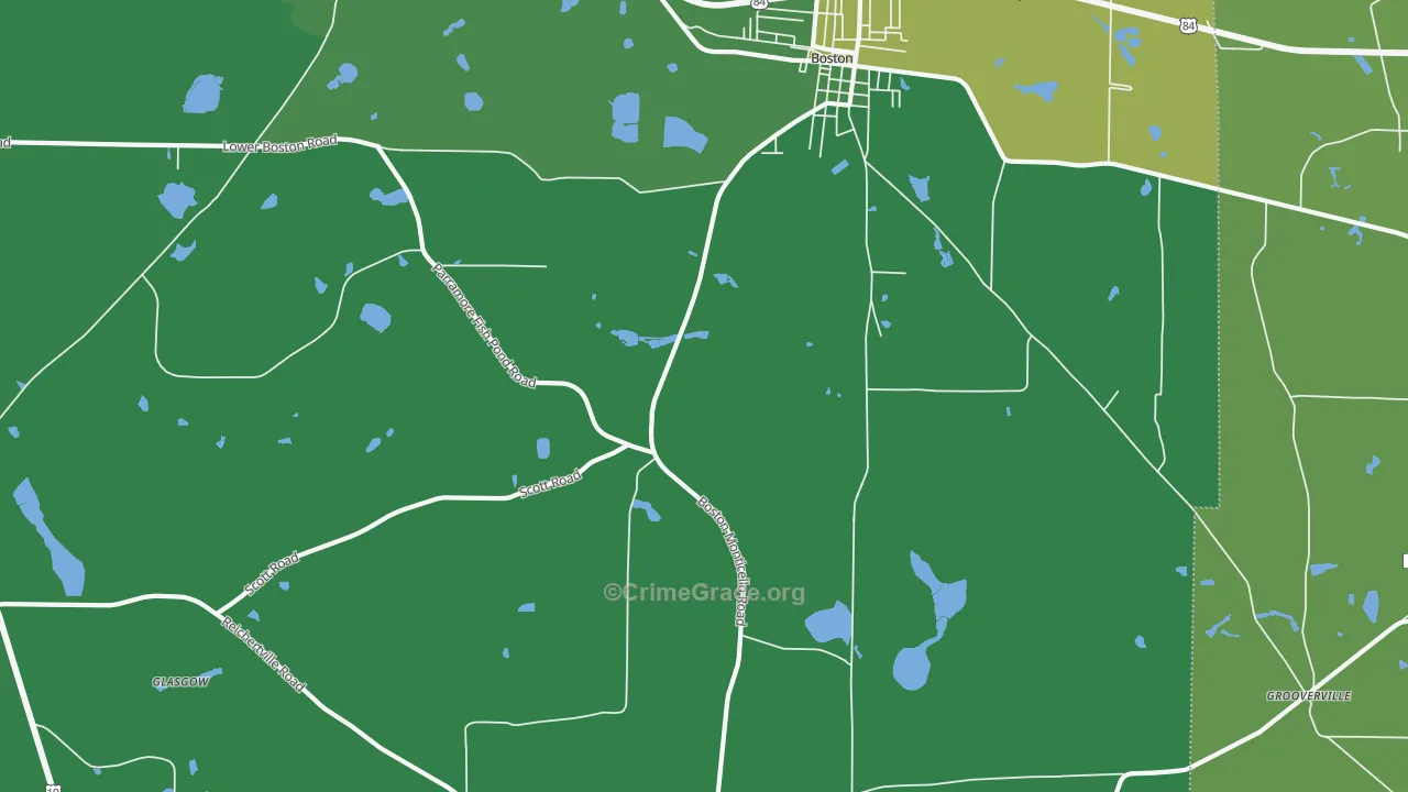 Grooverville, GA Map of Drug-Related Crime Rates