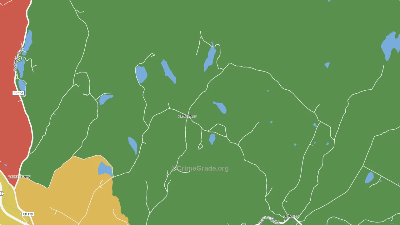Grooville, NY Map of Drug-Related Crime Rates